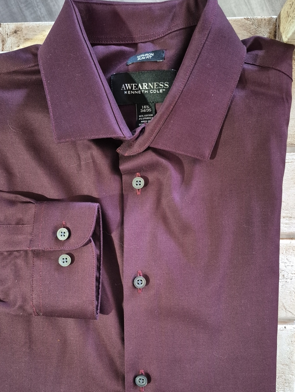 Kenneth Cole Men's Deep Plum Dress Shirt